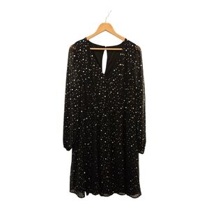 NWT Fashion to Figure Plus Size Soft Goth Black Metallic Midi Dress Sz 2 (18/20)